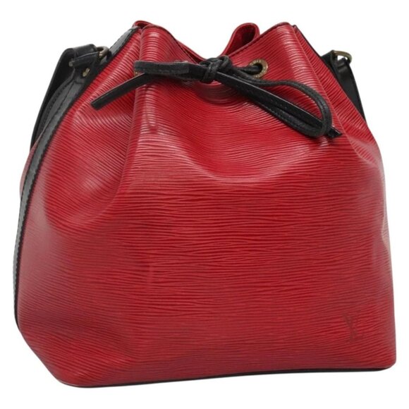 LOUIS VUITTON Epi Petit Noe Shoulder Bag Bicolor Black Red M44017 LV Auth 139959 - Picture 1 of 16
